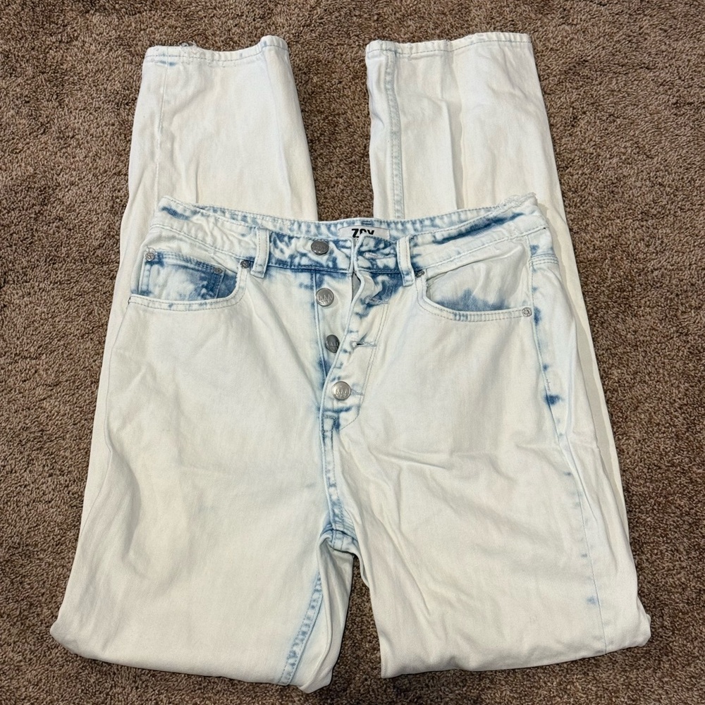 ZVY 27 Straight Up HiRise Acid Washed RelaxedJeans